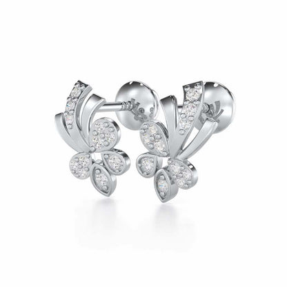 Holy Serenade Silver Stud Earrings - White Gold - Image 3
