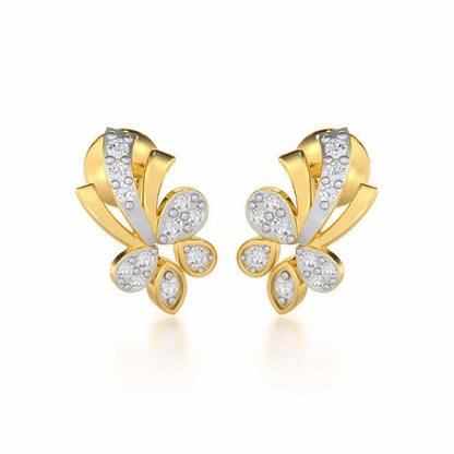 Holy Serenade Silver Stud Earrings - Yellow Gold - Image 1
