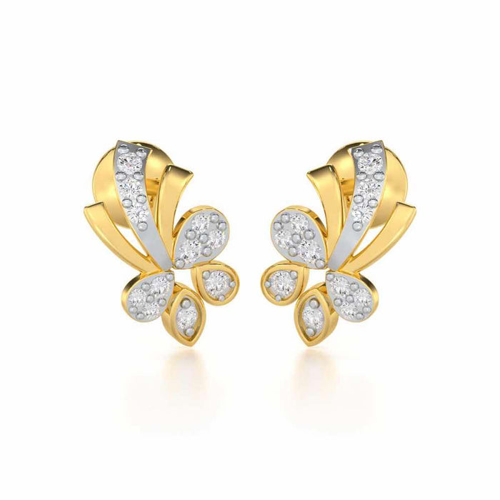 Holy Serenade Silver Stud Earrings - Yellow Gold - Image 1