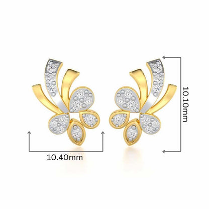 Holy Serenade Silver Stud Earrings - Yellow Gold - Image 2
