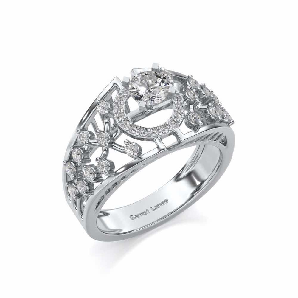 Honour Solitaire Ring - White Gold - Image 1