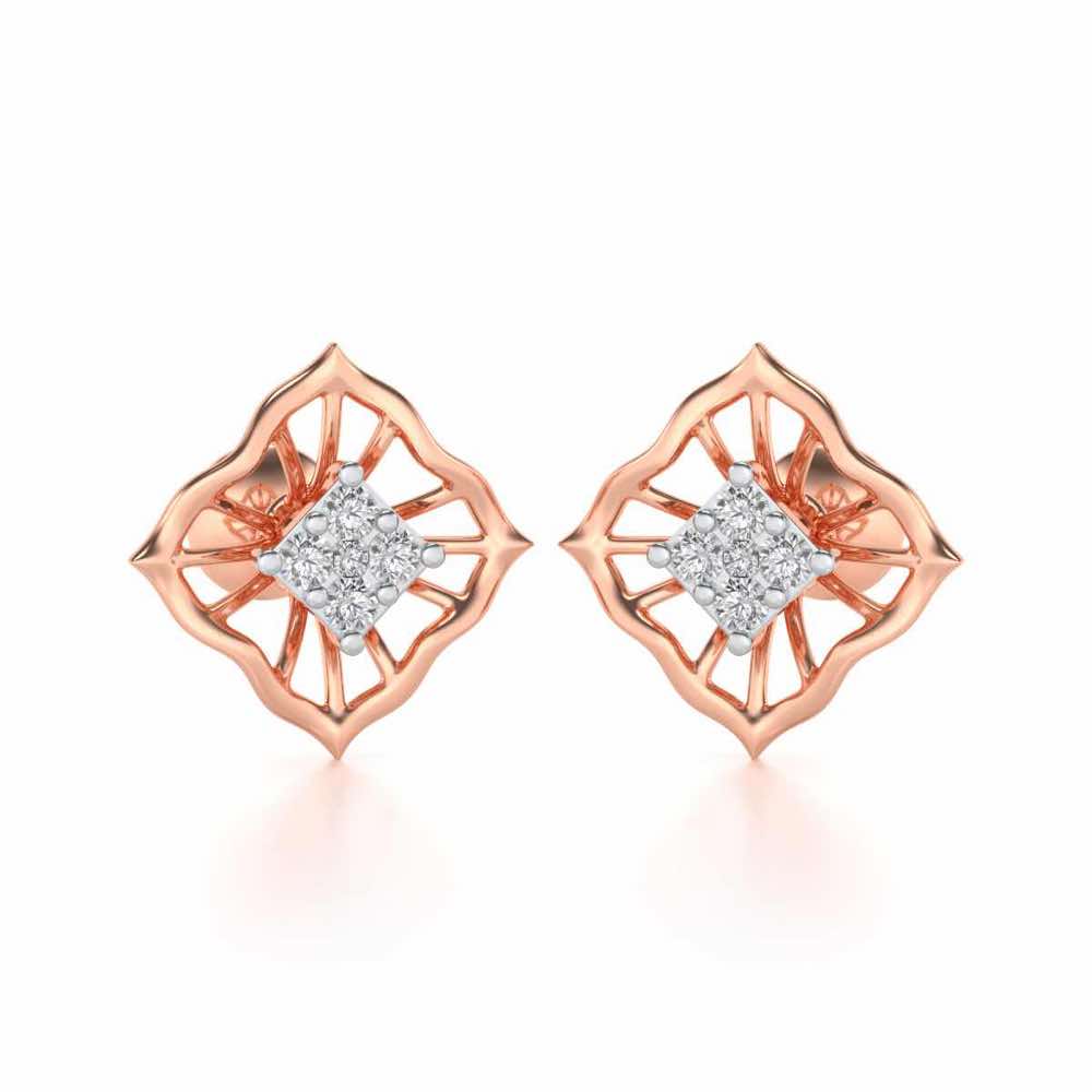 Hope Rays Silver Earrings - Rose Gold - Image 1