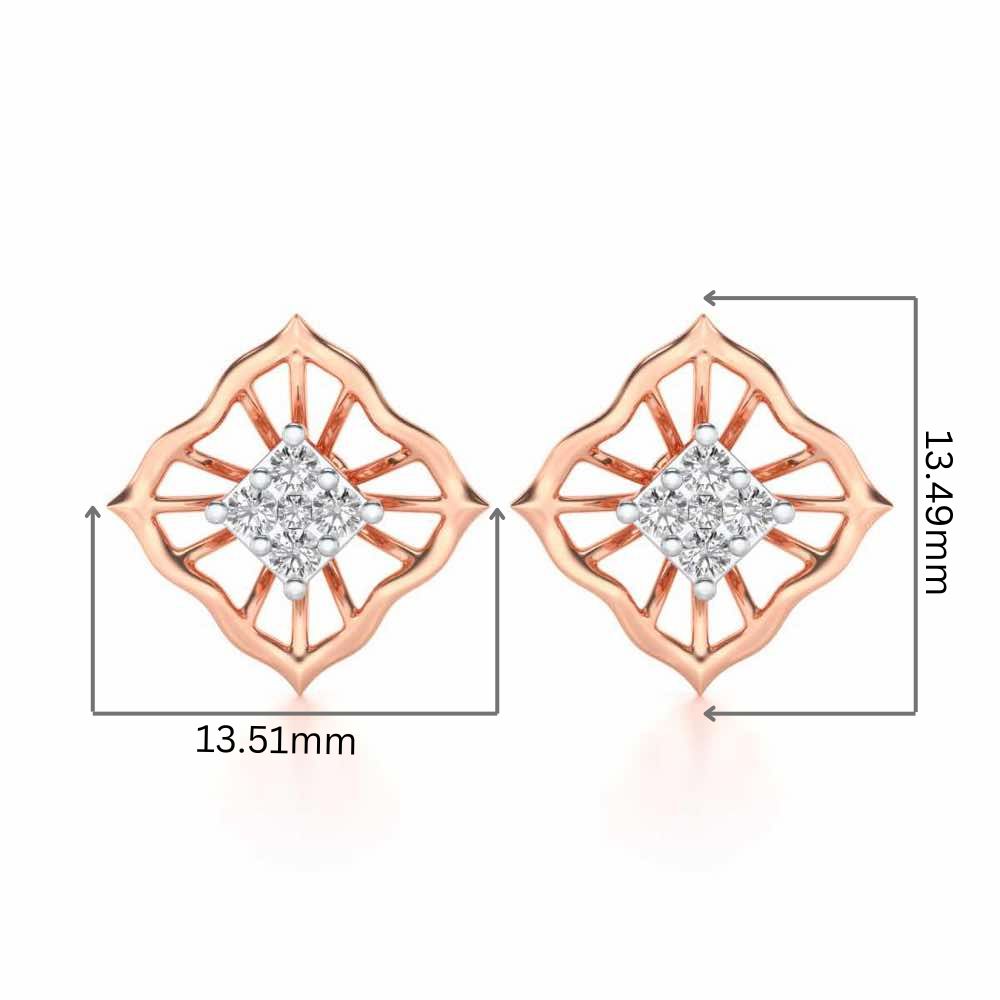 Hope Rays Silver Earrings - Rose Gold - Image 2