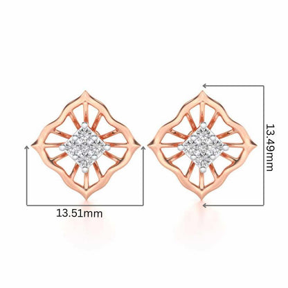 Hope Rays Silver Earrings - Rose Gold - Image 2