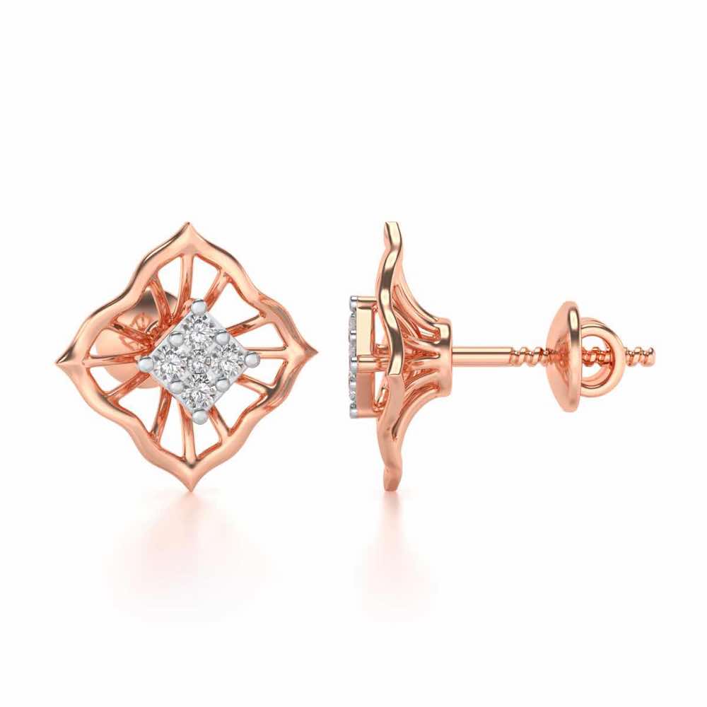 Hope Rays Silver Earrings - Rose Gold - Image 4