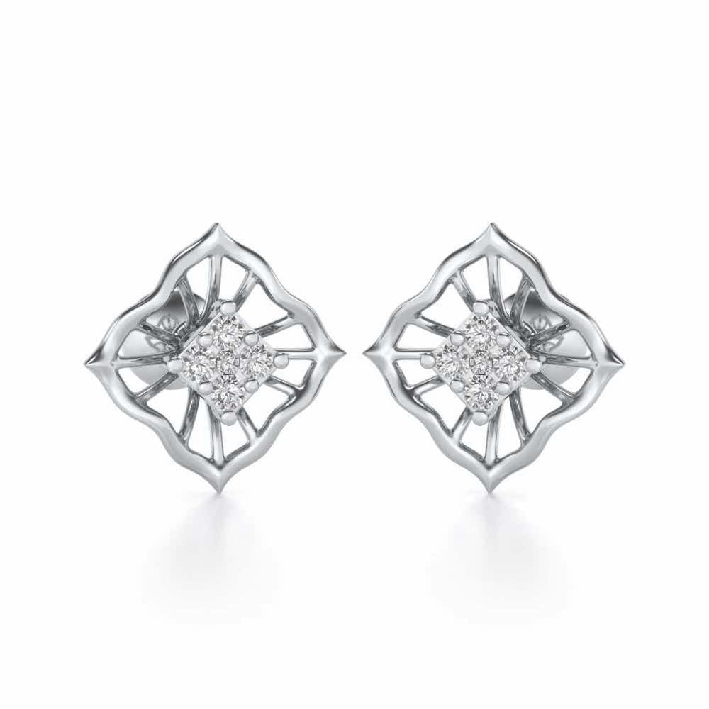 Hope Rays Silver Earrings - White Gold - Image 1