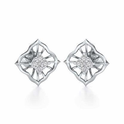 Hope Rays Silver Earrings - White Gold - Image 1