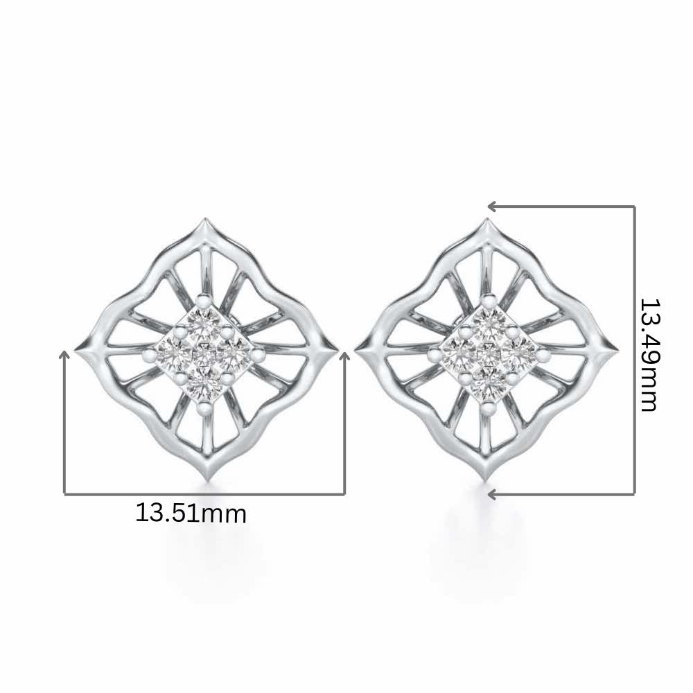 Hope Rays Silver Earrings - White Gold - Image 2