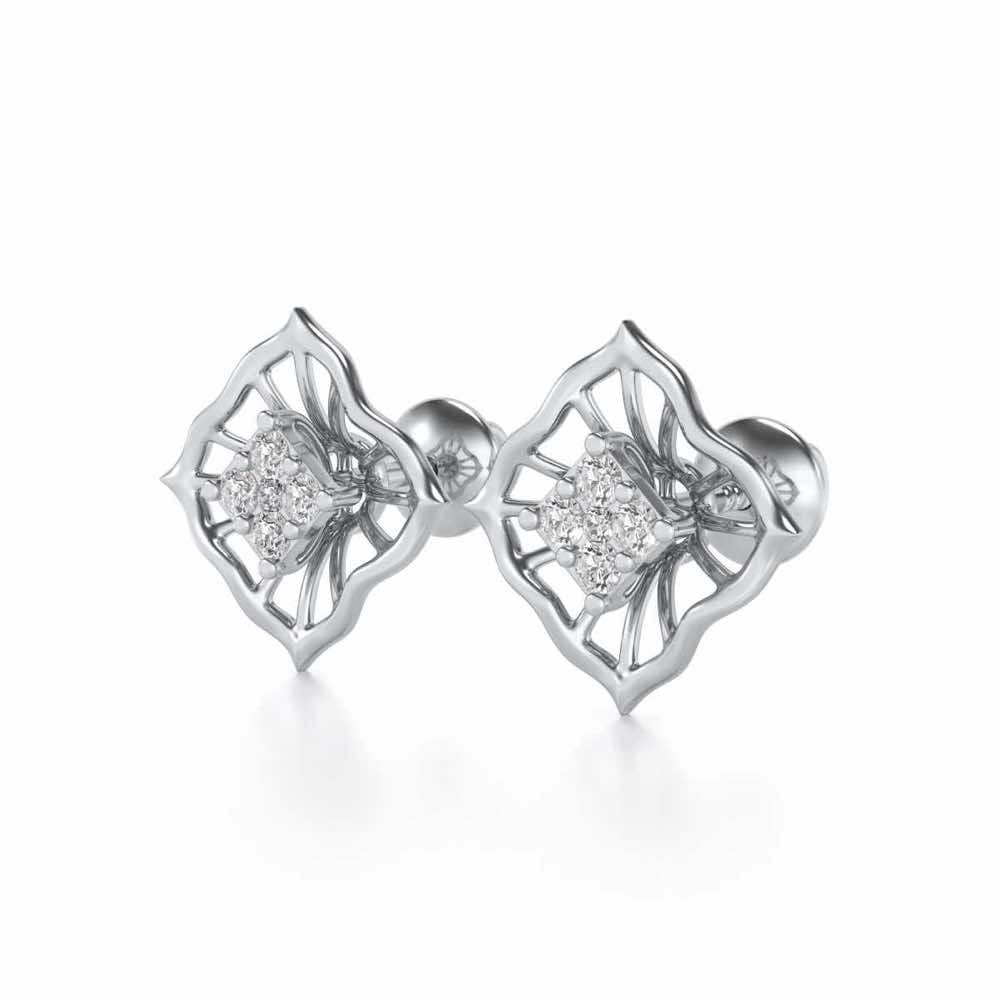 Hope Rays Silver Earrings - White Gold - Image 3