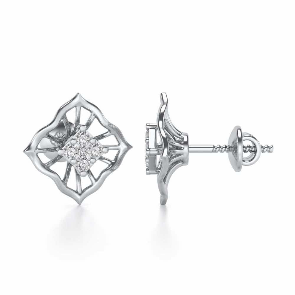 Hope Rays Silver Earrings - White Gold - Image 4