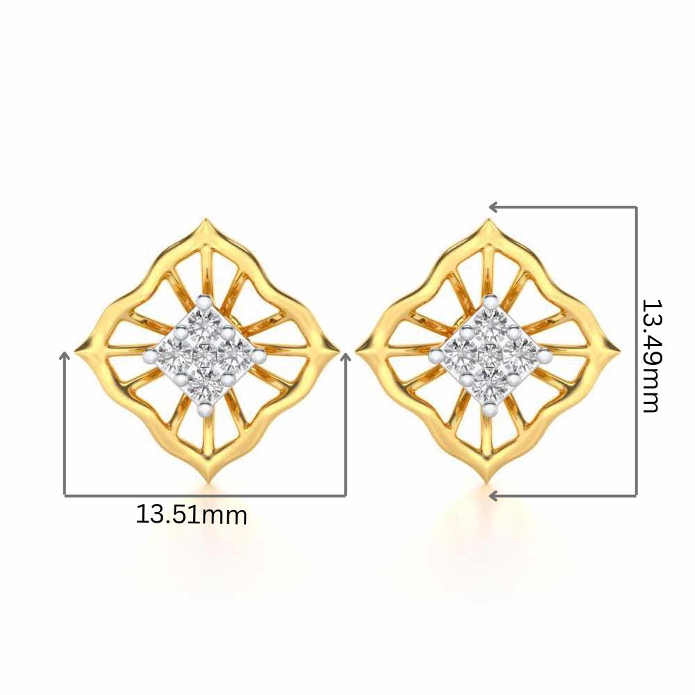 Hope Rays Silver Earrings - Yellow Gold - Image 2