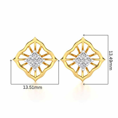 Hope Rays Silver Earrings - Yellow Gold - Image 2