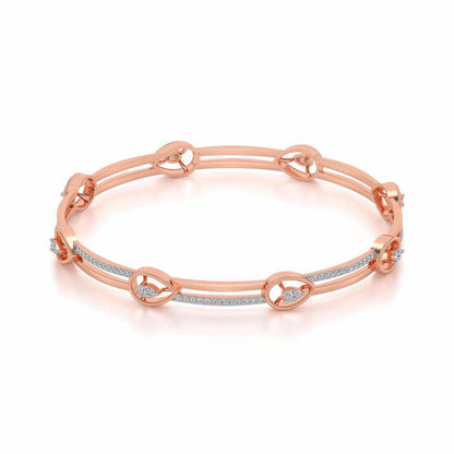 Hourglass Silver Bangles - Rose Gold - Image 2