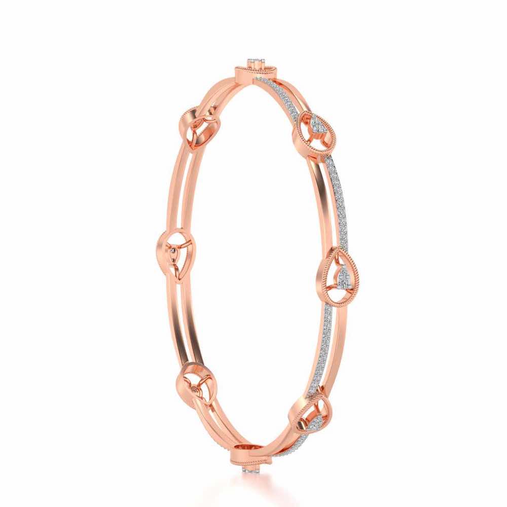 Hourglass Silver Bangles - Rose Gold - Image 3