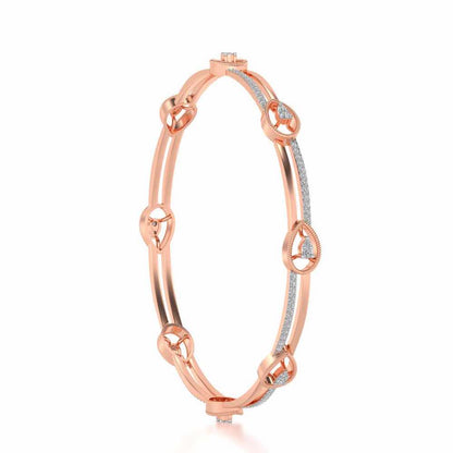 Hourglass Silver Bangles - Rose Gold - Image 3