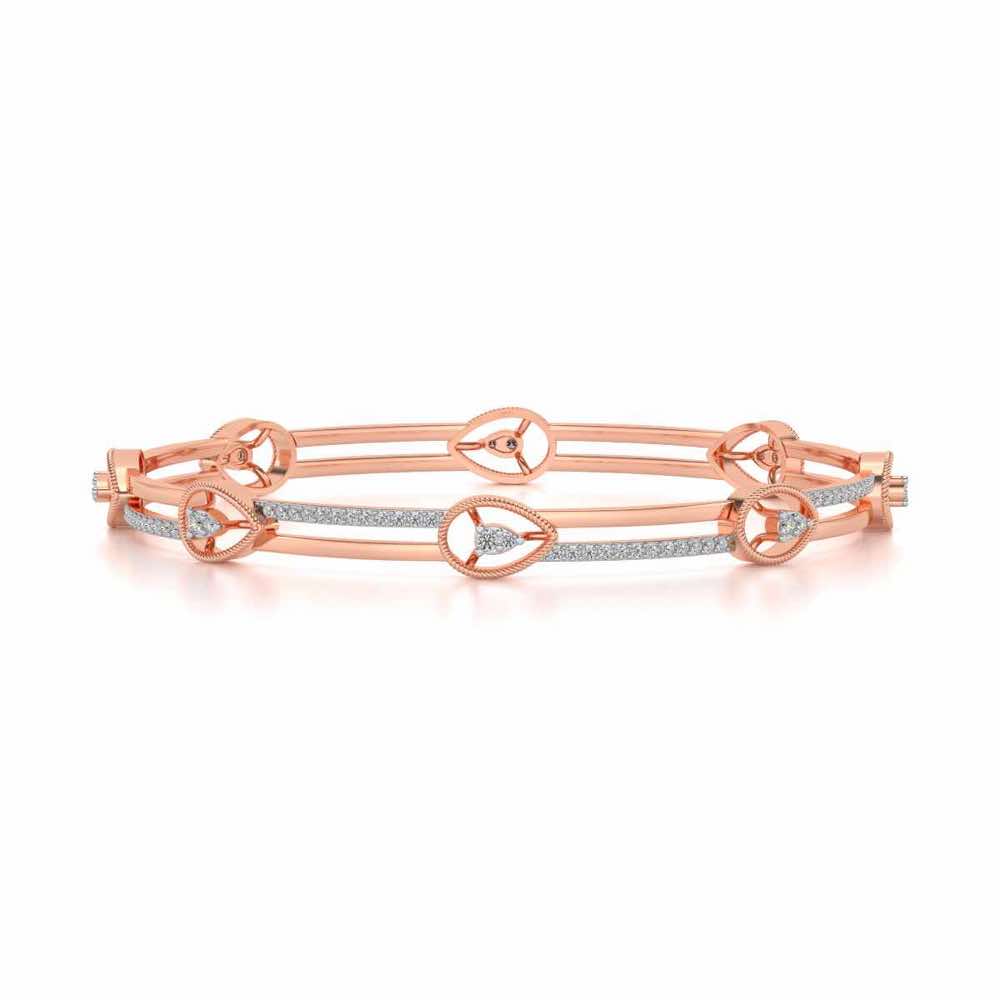 Hourglass Silver Bangles - Rose Gold - Image 4