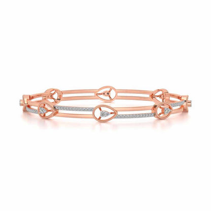 Hourglass Silver Bangles - Rose Gold - Image 4
