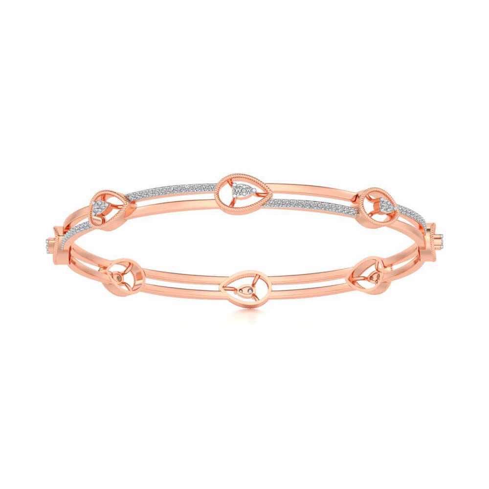 Hourglass Silver Bangles - Rose Gold - Image 5