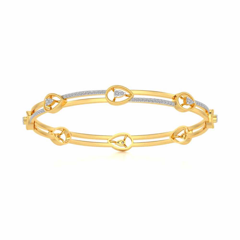 Hourglass Silver Bangles - Yellow Gold - Image 5