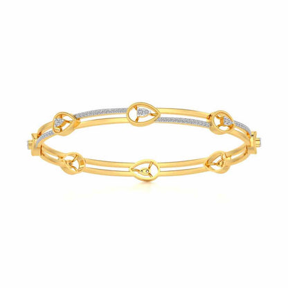 Hourglass Silver Bangles - Yellow Gold - Image 5