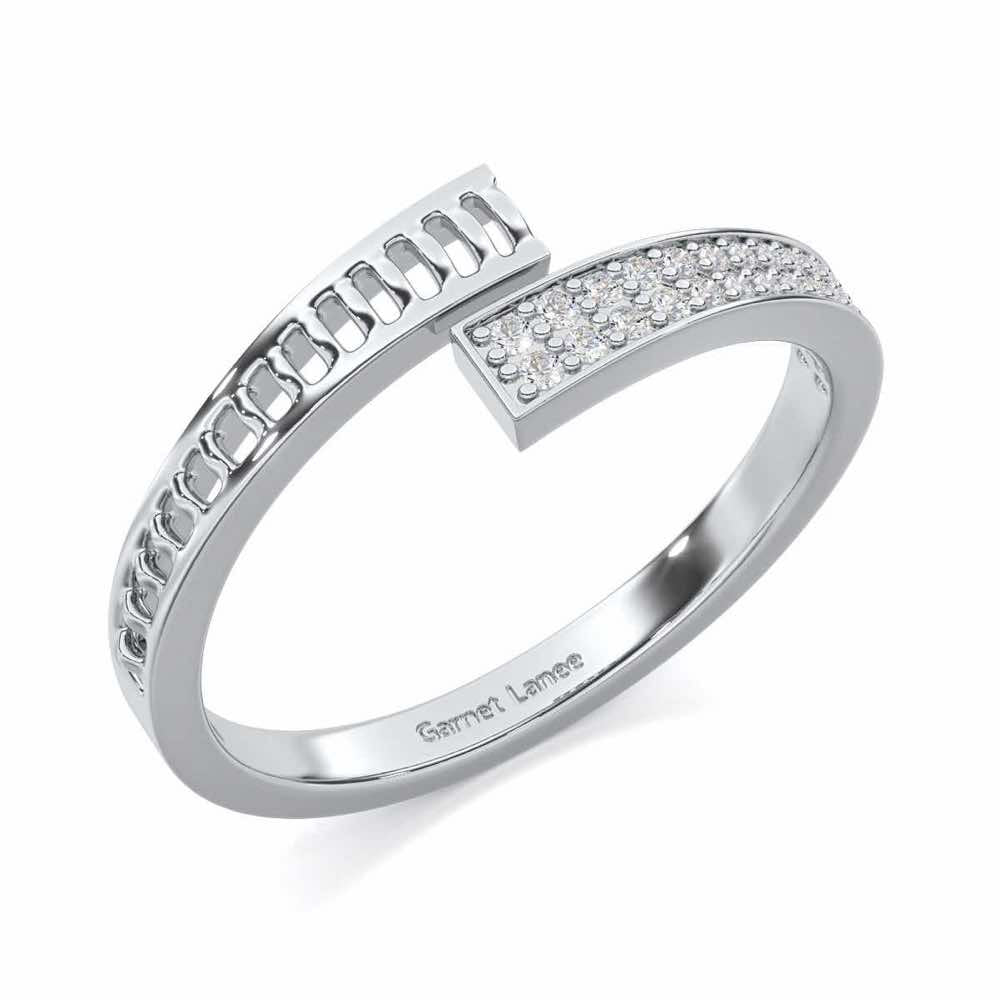 Hugsy Silver Ring - White Gold - Image 1