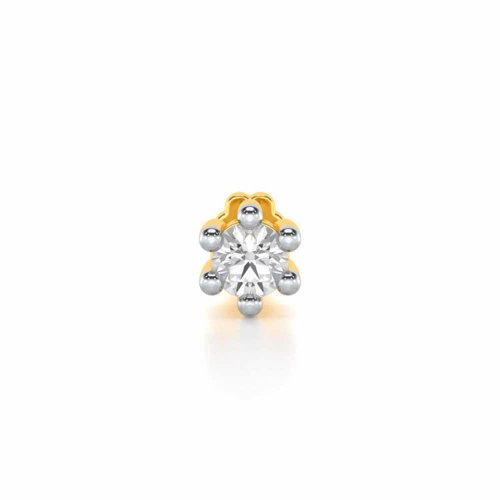 Hushed Radiance Silver Nosepin - Yellow Gold - Image 1