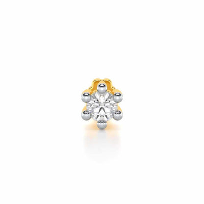 Hushed Radiance Silver Nosepin - Yellow Gold - Image 1