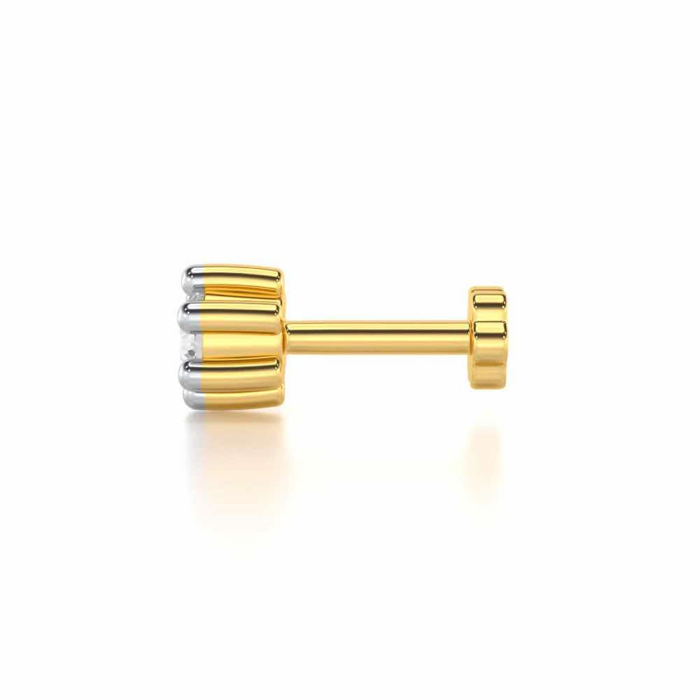Hushed Radiance Silver Nosepin - Yellow Gold - Image 3