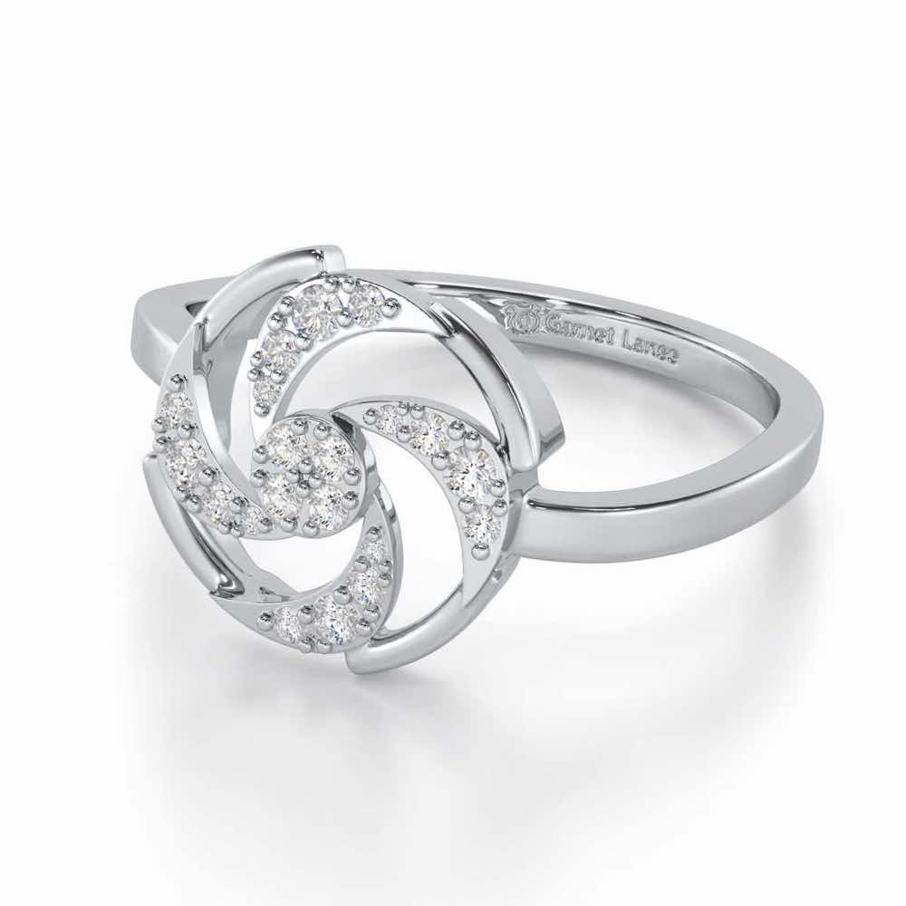 Hypnotic Eye Silver Ring - White Gold - Image 2