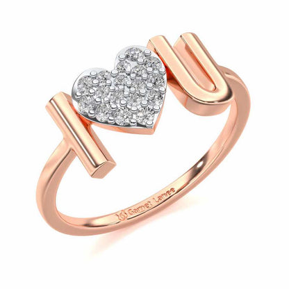 I-Feel-U Silver Ring - Rose Gold - Image 1