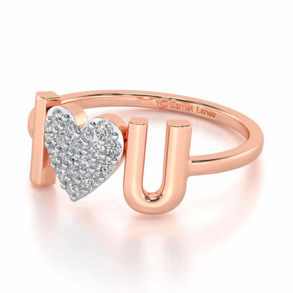 I-Feel-U Silver Ring - Rose Gold - Image 2