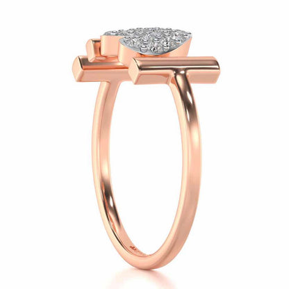 I-Feel-U Silver Ring - Rose Gold - Image 3