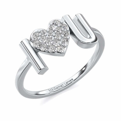 I-Feel-U Silver Ring - White Gold - Image 1
