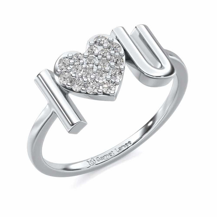 I-Feel-U Silver Ring - White Gold - Image 1