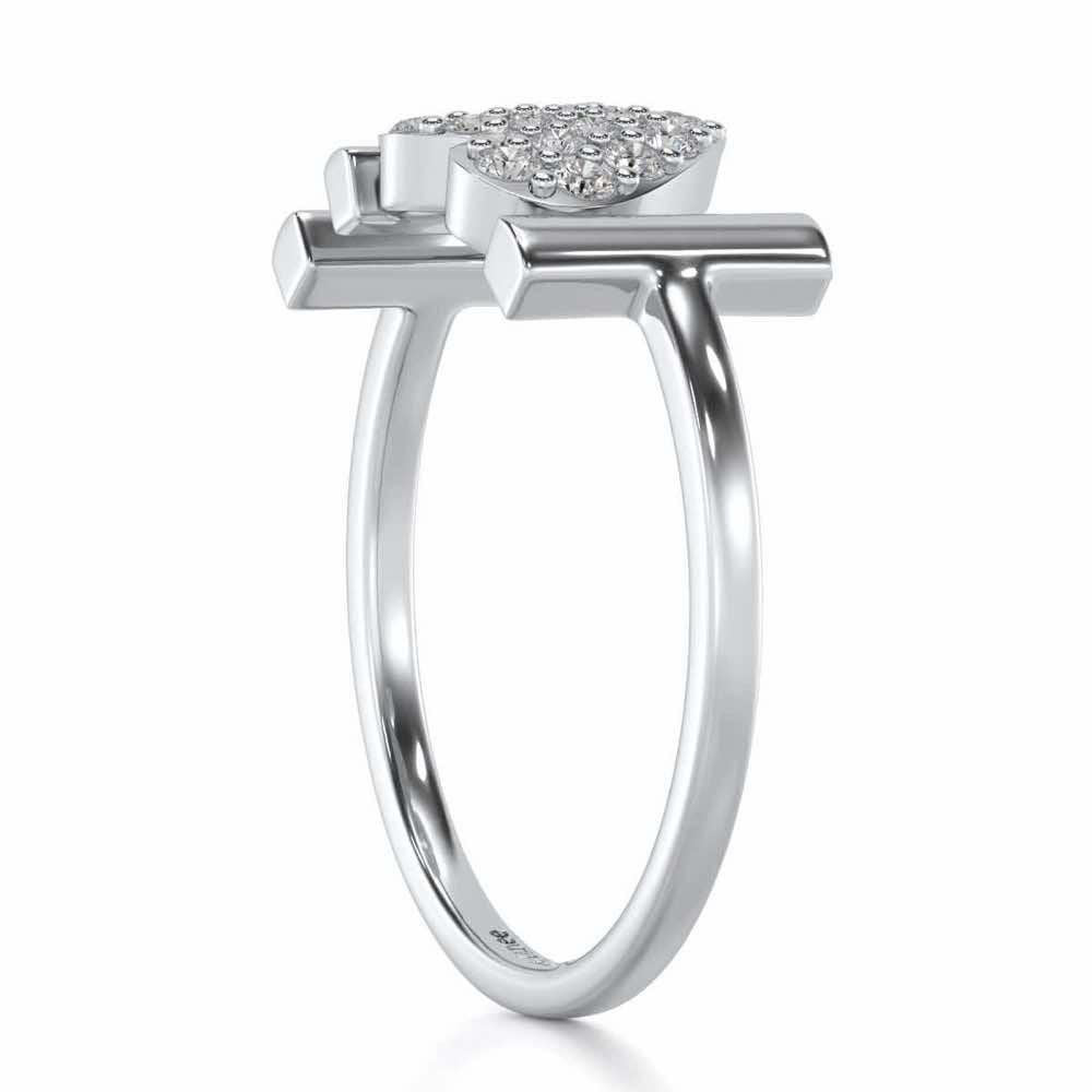 I-Feel-U Silver Ring - White Gold - Image 3