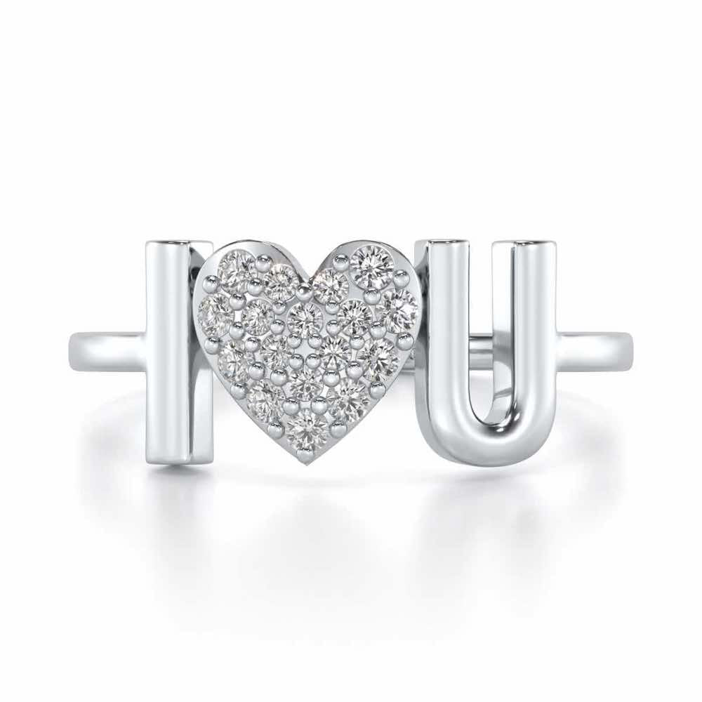 I-Feel-U Silver Ring - White Gold - Image 4