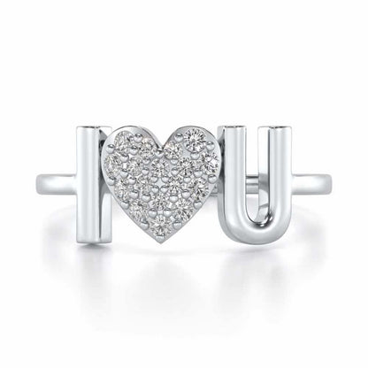 I-Feel-U Silver Ring - White Gold - Image 4