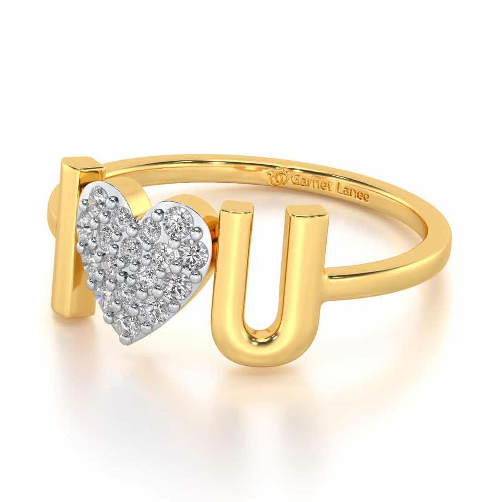 I-Feel-U Silver Ring - Yellow Gold - Image 2