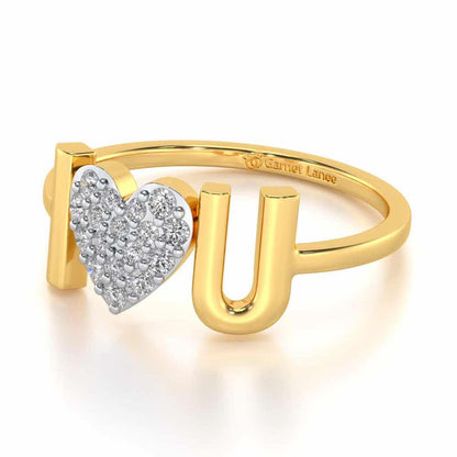 I-Feel-U Silver Ring - Yellow Gold - Image 2