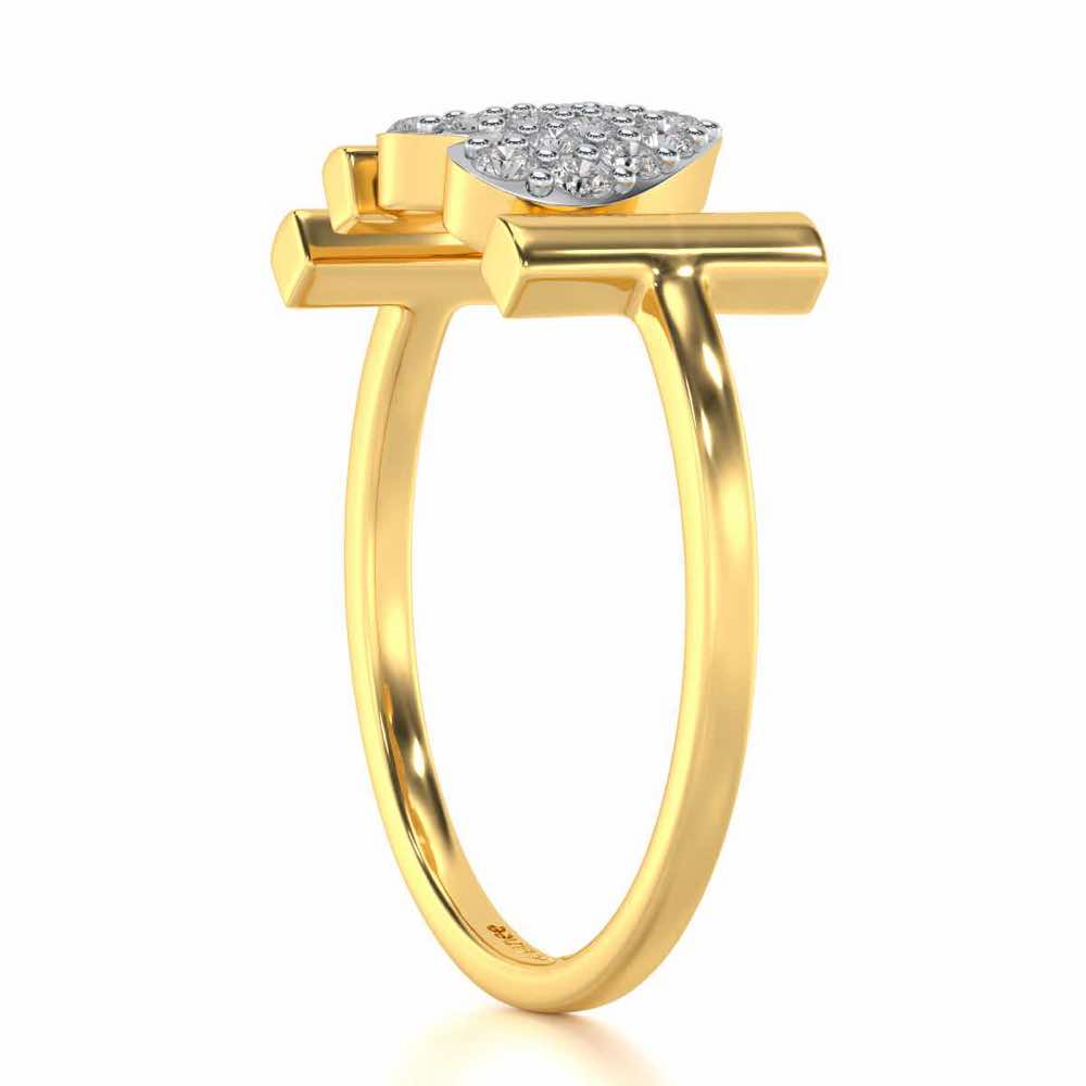 I-Feel-U Silver Ring - Yellow Gold - Image 3