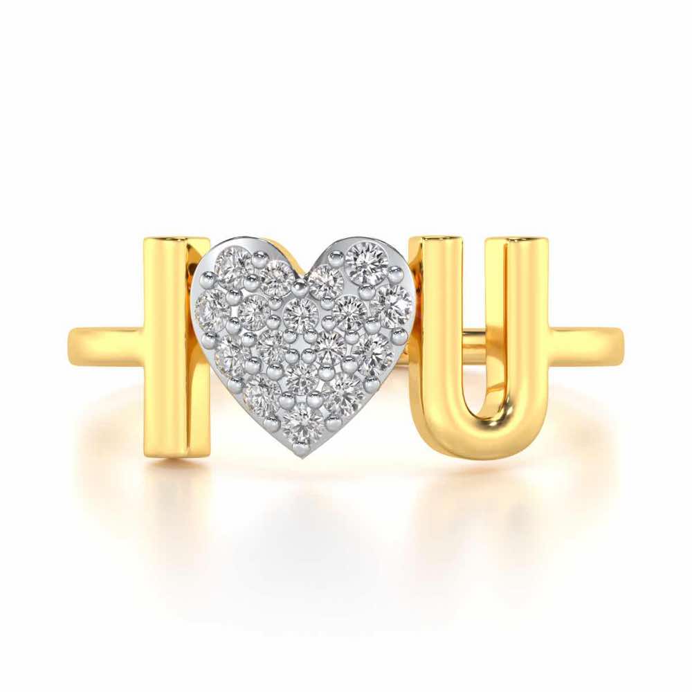 I-Feel-U Silver Ring - Yellow Gold - Image 4