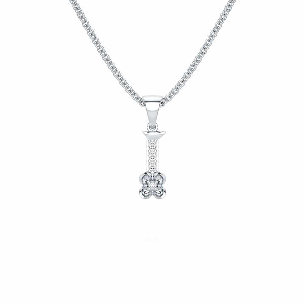 I-Glint Silver Pendant - White Gold - Image 1