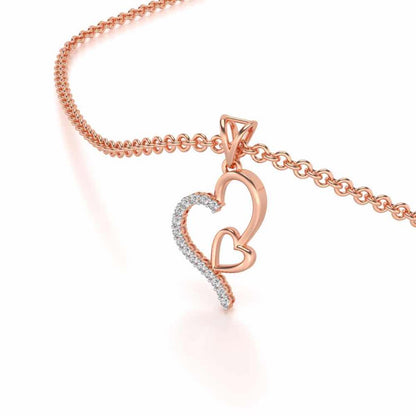 I-Heart Silver Pendant - Rose Gold - Image 2