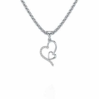 I-Heart Silver Pendant - White Gold - Image 1