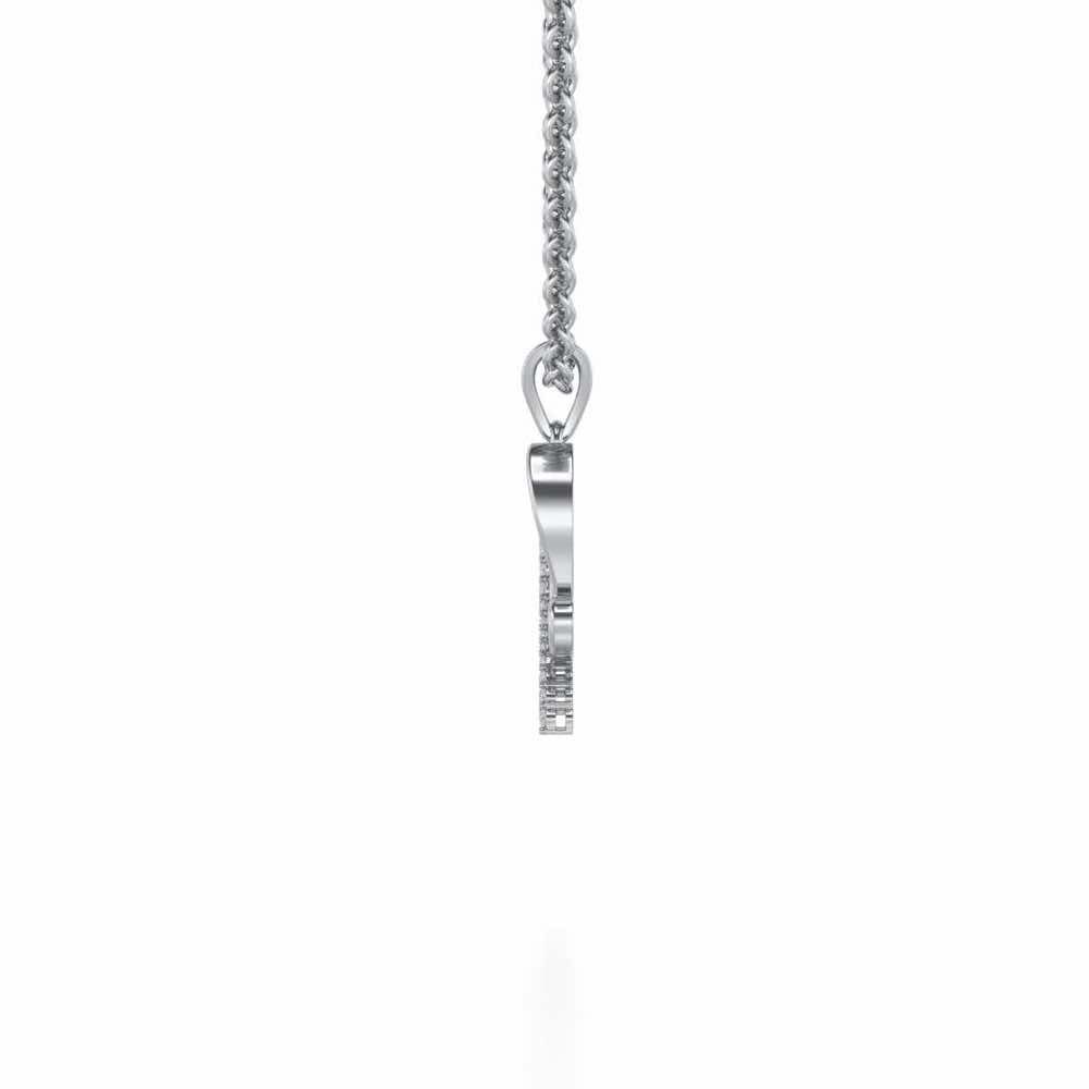 I-Heart Silver Pendant - White Gold - Image 3