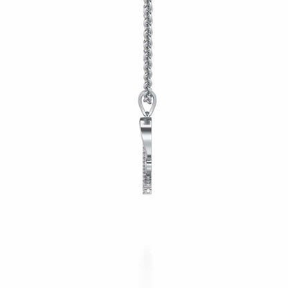 I-Heart Silver Pendant - White Gold - Image 3