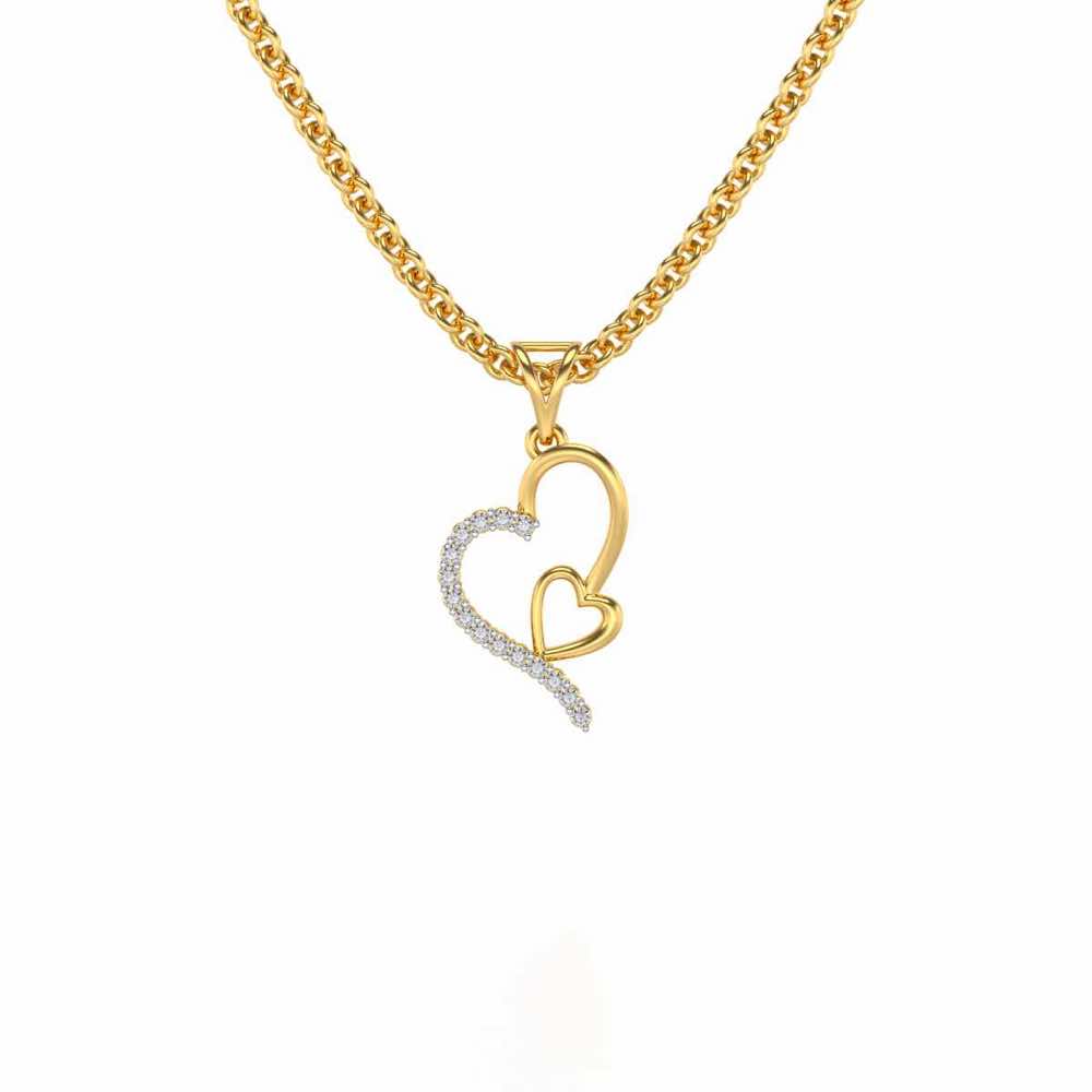 I-Heart Silver Pendant - Yellow Gold - Image 1