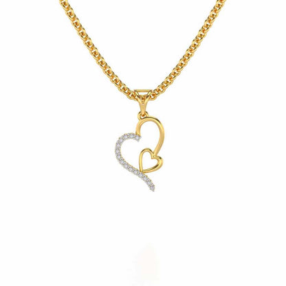 I-Heart Silver Pendant - Yellow Gold - Image 1