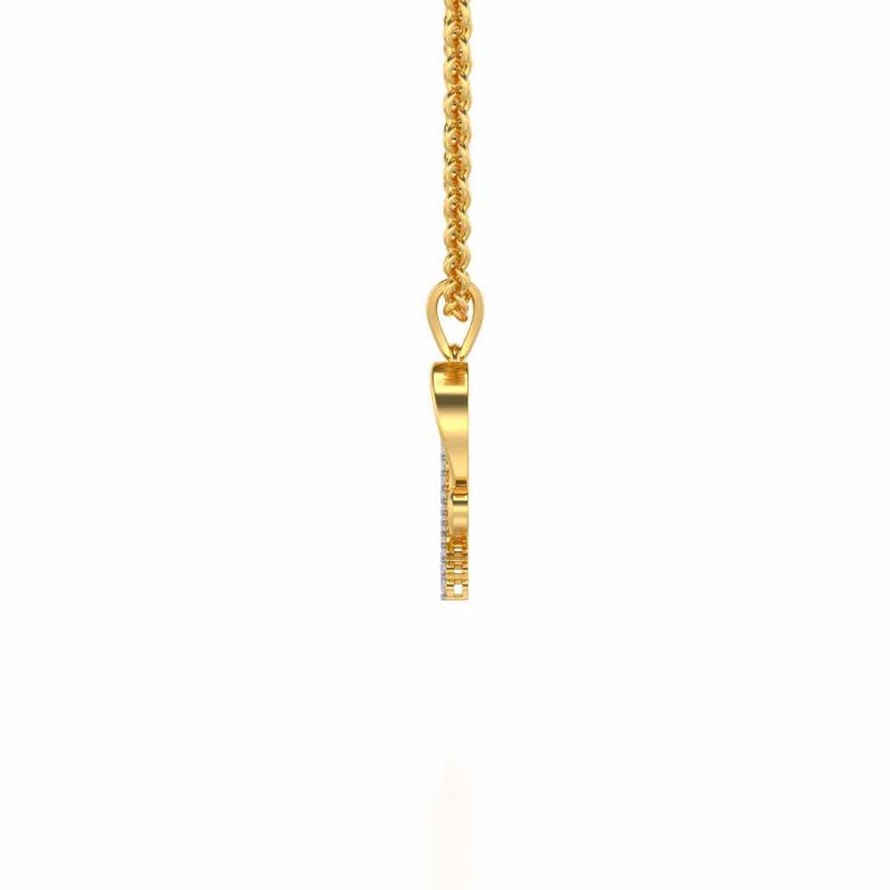 I-Heart Silver Pendant - Yellow Gold - Image 3