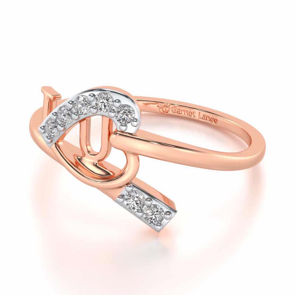 I-Heart-U Silver Ring - Rose Gold - Image 2